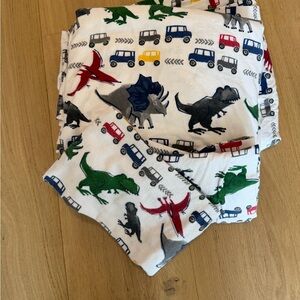 Pottery Barn Kids Flannel Dinosaur and Vehicle Print Bedding
